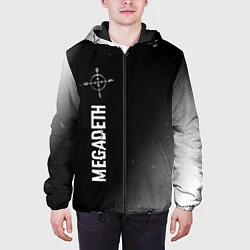 Куртка с капюшоном мужская Megadeth glitch на темном фоне по-вертикали, цвет: 3D-черный — фото 2