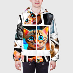 Куртка с капюшоном мужская Котики фото, цвет: 3D-белый — фото 2