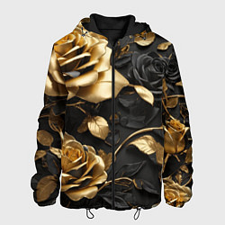 Мужская куртка Металлические розы золотые и черные