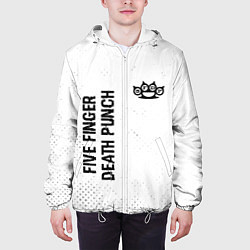 Куртка с капюшоном мужская Five Finger Death Punch glitch на светлом фоне вер, цвет: 3D-белый — фото 2