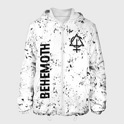 Куртка с капюшоном мужская Behemoth glitch на светлом фоне вертикально, цвет: 3D-белый