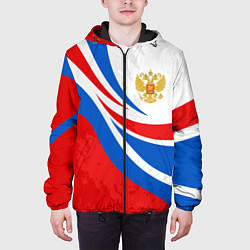Куртка с капюшоном мужская Россия - спортивная униформа, цвет: 3D-черный — фото 2