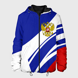Мужская куртка Герб России на абстрактных полосах