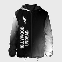Куртка с капюшоном мужская Hollywood Undead glitch на темном фоне по-вертикал, цвет: 3D-черный