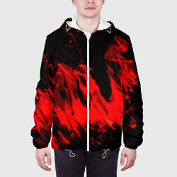 Куртка с капюшоном мужская Красное пламя, цвет: 3D-белый — фото 2