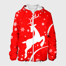 Куртка с капюшоном мужская Christmas deer, цвет: 3D-белый