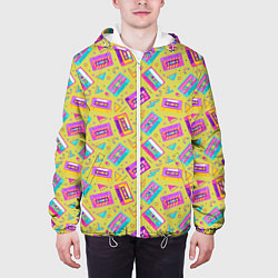 Куртка с капюшоном мужская Магнитофонные кассеты, цвет: 3D-белый — фото 2