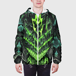 Куртка с капюшоном мужская Green slime, цвет: 3D-белый — фото 2
