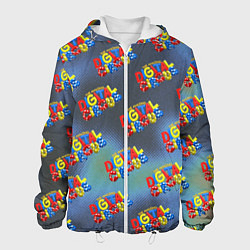 Куртка с капюшоном мужская The amazing digital circus pattern, цвет: 3D-белый