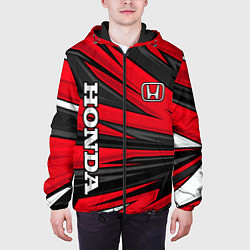 Куртка с капюшоном мужская Red sport - honda, цвет: 3D-черный — фото 2