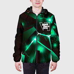 Куртка с капюшоном мужская GTA6 разлом плит, цвет: 3D-черный — фото 2