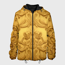 Куртка с капюшоном мужская Золото объемные узоры, цвет: 3D-черный