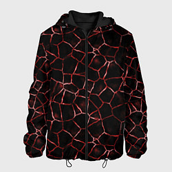 Куртка с капюшоном мужская Лава кракелюрная, цвет: 3D-черный