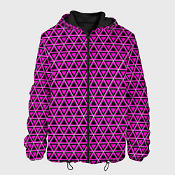 Куртка с капюшоном мужская Розовые и чёрные треугольники, цвет: 3D-черный
