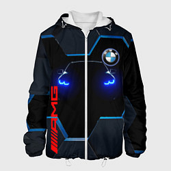 Куртка с капюшоном мужская Тень BMW, цвет: 3D-белый