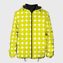 Куртка с капюшоном мужская Ретро темно желтые круги, цвет: 3D-черный