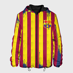 Куртка с капюшоном мужская Полосатые цвета футбольного клуба Барселона, цвет: 3D-черный