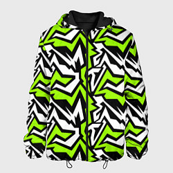 Куртка с капюшоном мужская Зигзаги граффити, цвет: 3D-черный