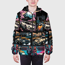 Куртка с капюшоном мужская Japanese jdm art, цвет: 3D-черный — фото 2