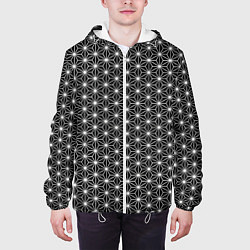 Куртка с капюшоном мужская Графичный узор из треугольников, цвет: 3D-белый — фото 2