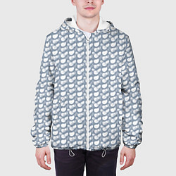Куртка с капюшоном мужская Бутоны, цвет: 3D-белый — фото 2