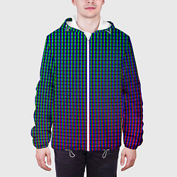 Куртка с капюшоном мужская Неоновые светящиеся полосы, цвет: 3D-белый — фото 2