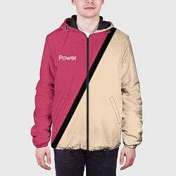 Куртка с капюшоном мужская Power бежево-розовый, цвет: 3D-черный — фото 2