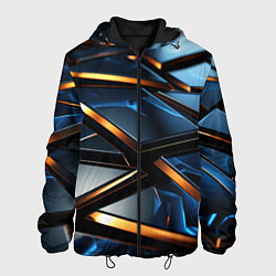 Куртка с капюшоном мужская Объемные блестящие плиты, цвет: 3D-черный