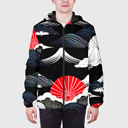 Куртка с капюшоном мужская Японская симфония, цвет: 3D-черный — фото 2