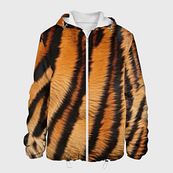 Куртка с капюшоном мужская Тигровая шкура, цвет: 3D-белый