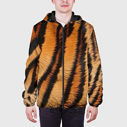 Куртка с капюшоном мужская Тигровая шкура, цвет: 3D-черный — фото 2