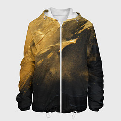 Куртка с капюшоном мужская Золотое напыление на черном, цвет: 3D-белый