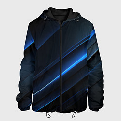 Куртка с капюшоном мужская Темно-синий абстрактный фон абстракция, цвет: 3D-черный