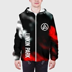 Куртка с капюшоном мужская Linkin park flame, цвет: 3D-белый — фото 2