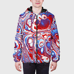 Куртка с капюшоном мужская Абстрактный разноцветный паттерн, цвет: 3D-черный — фото 2