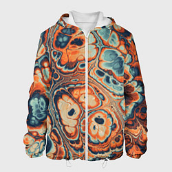 Куртка с капюшоном мужская Абстрактный разноцветный узор, цвет: 3D-белый
