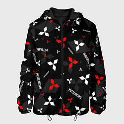 Куртка с капюшоном мужская Mitsubishi - logo pattern, цвет: 3D-черный