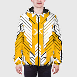 Куртка с капюшоном мужская Жёлто-белая броня, цвет: 3D-черный — фото 2