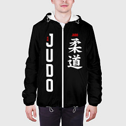 Куртка с капюшоном мужская Борьба дзюдо с иероглифом, цвет: 3D-белый — фото 2