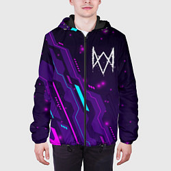 Куртка с капюшоном мужская Watch Dogs neon gaming, цвет: 3D-черный — фото 2
