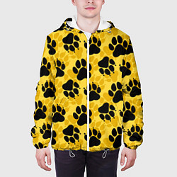 Куртка с капюшоном мужская Dogs paws, цвет: 3D-белый — фото 2