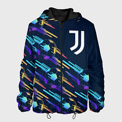 Куртка с капюшоном мужская Juventus градиентные мячи, цвет: 3D-черный