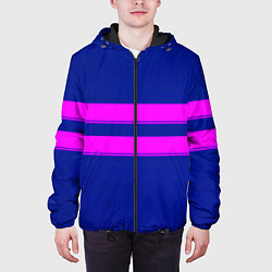 Куртка с капюшоном мужская Фриск frisk Undertale полосы, цвет: 3D-черный — фото 2