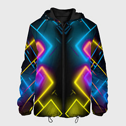 Куртка с капюшоном мужская Жёлтый неон, цвет: 3D-черный