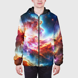Куртка с капюшоном мужская The cosmic nebula, цвет: 3D-черный — фото 2