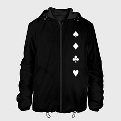 Куртка с капюшоном мужская Вини червы бубны крести, цвет: 3D-черный