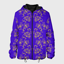 Мужская куртка Контурные цветы на фиолетовом фоне