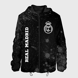Куртка с капюшоном мужская Real Madrid sport на темном фоне вертикально, цвет: 3D-черный