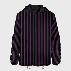 Куртка с капюшоном мужская Тёмный фиолетовый в полоску, цвет: 3D-черный