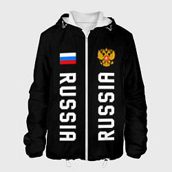Мужская куртка Россия три полоски на черном фоне